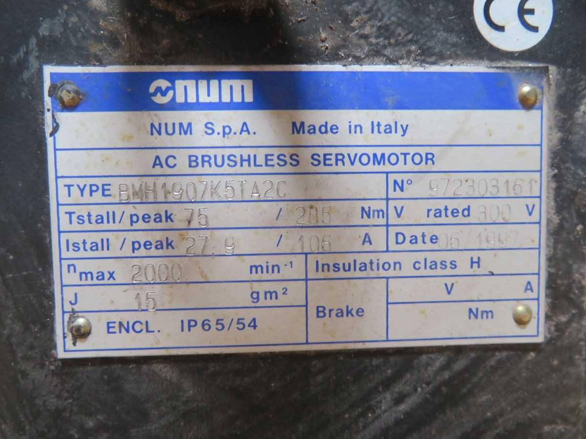 Num BMH1907K5TA2C Servo Motor, 2000 RPM Speed, 7.1 kW Power, 47.7 Nm Torque - SERVO DRIVES