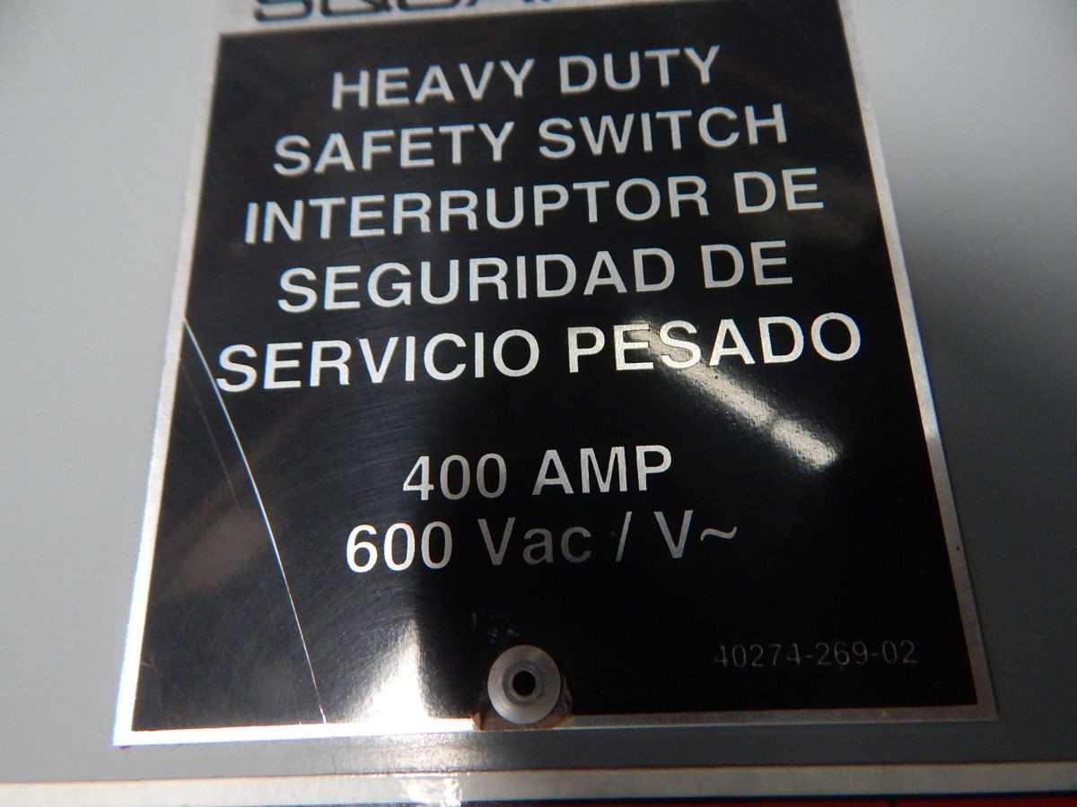 Square D H365N Heavy Duty Safety Switch 400A, 600VAC - Reliable Power Protection - INDUSTRIAL PARTS