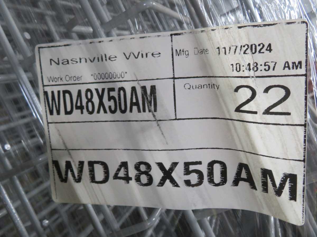 LOT OF 22 NASHVILLE WIRE WD48X50AM PALLET RACK DECKING 50 IN W FOR 48 IN UPRIGHTS - PALLET RACKING
