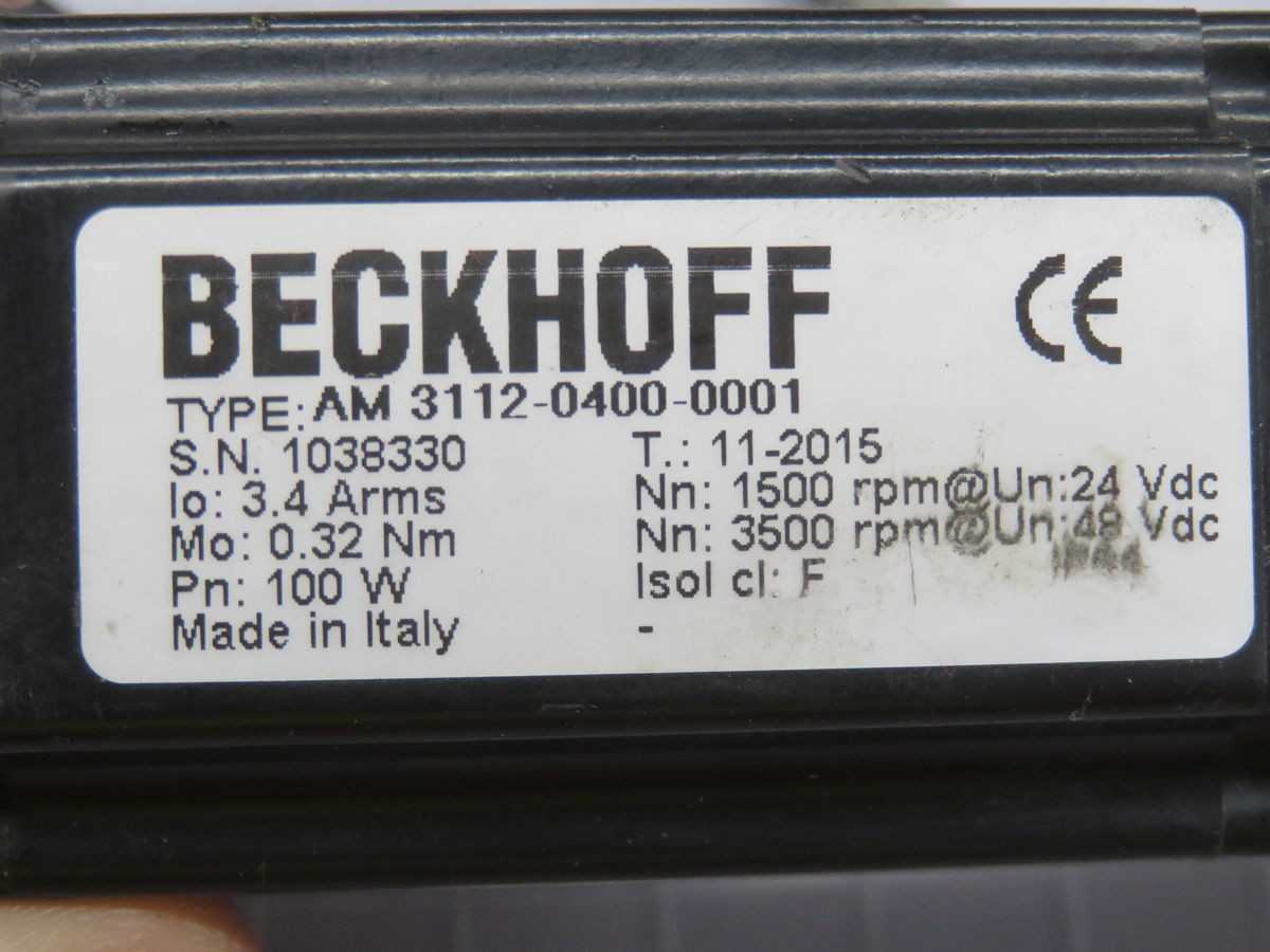 BECKHOFF AM3112-0400-0001 AM3100 SERIES SERVO MOTOR T268828 - SERVO