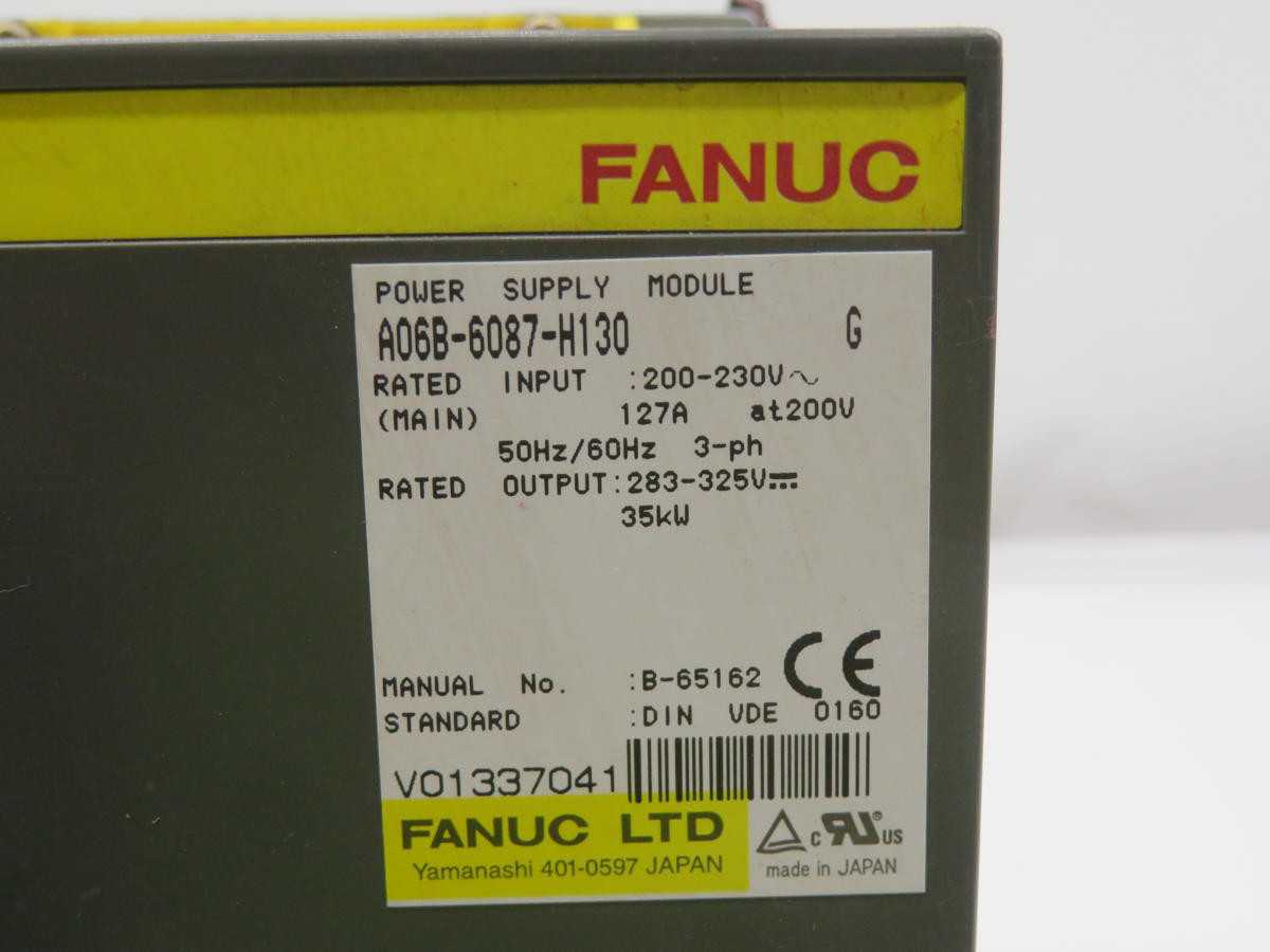 FANUC A06B-6087-H130, PLC Power Supply Module, 3Ph 200-230V In Volt, 35kW Out Power - SERVO MOTORS