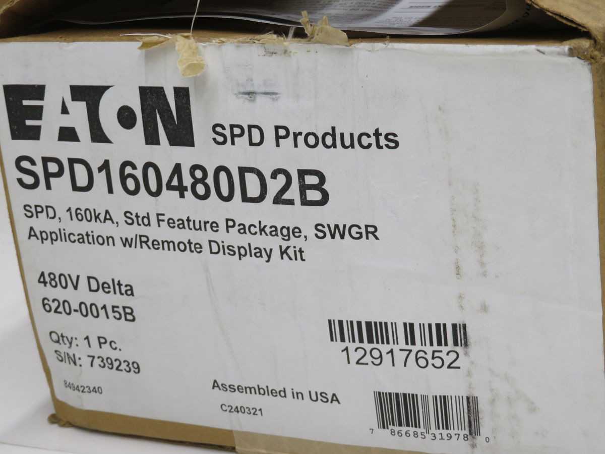 EATON, SPD160480D2B, SPD, 480V DELTA, 160 KA SURGE, 1800V VPR, NEMA 4X - SURGE SUPPRESSOR