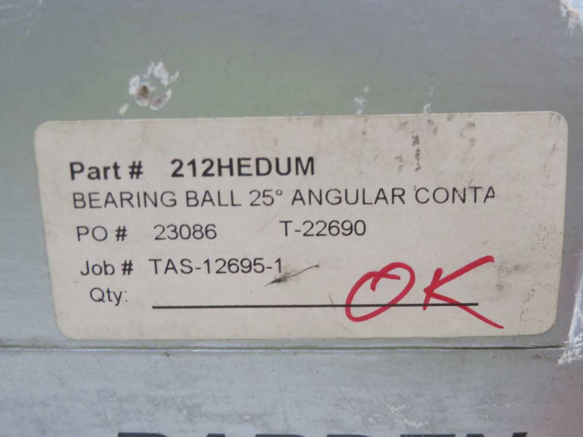 Barden Bearing 212HEDUM Bearing Ball T261897 - High Precision Performance - BEARINGS