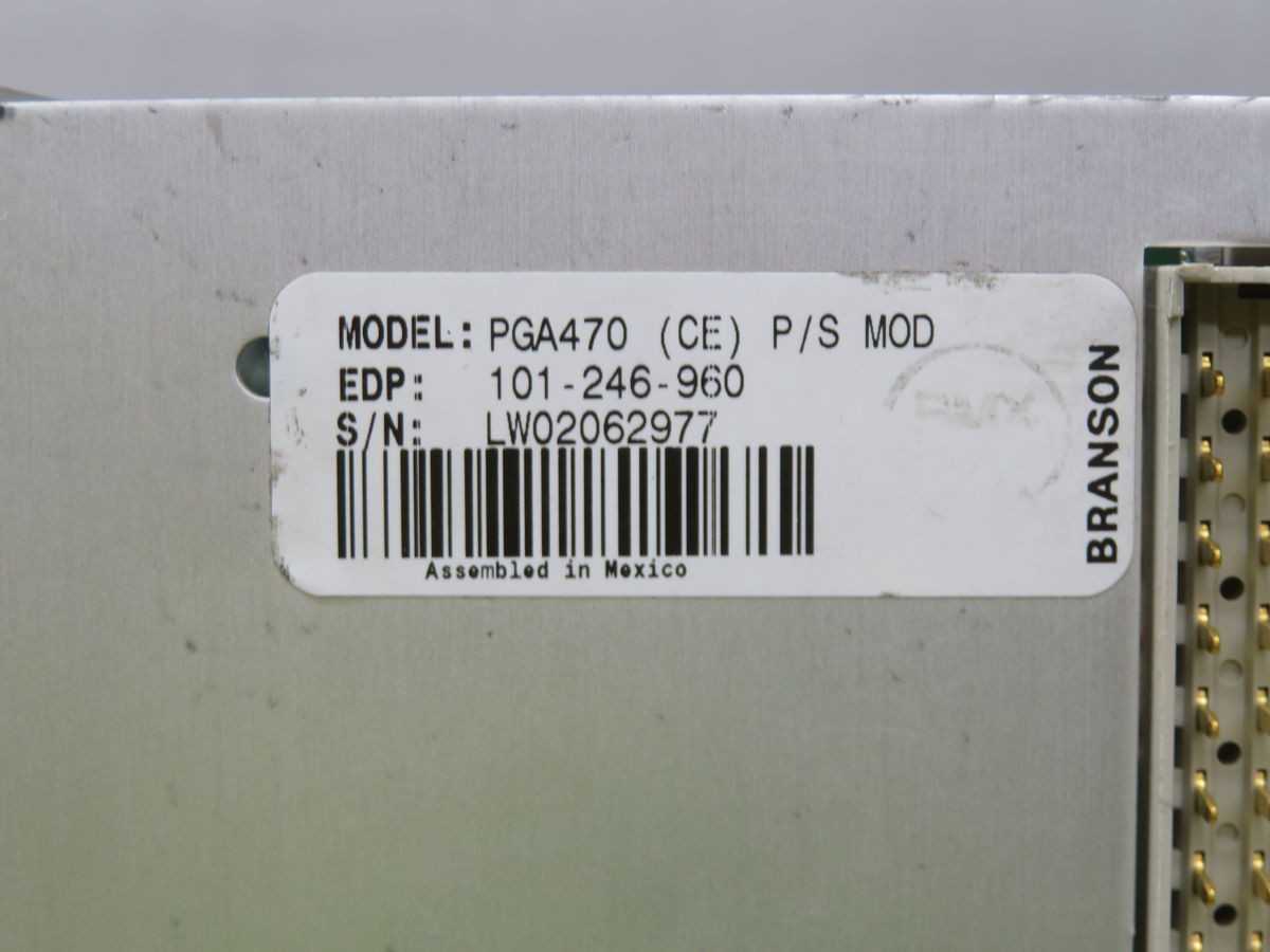 BRANSON PGA470 (CE) 101-246-960 POWER SUPPLY MODULE T269168 - PLC MODULES