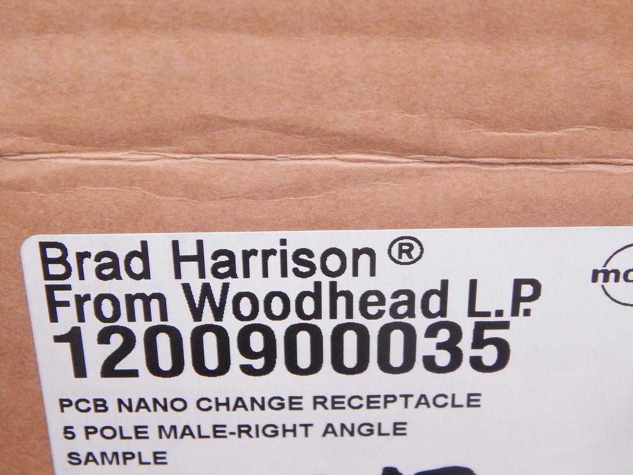 LOT OF 280 BRAD HARRISON 1200900035 PCB NANO CHANGE RECEPTACLE 5 POLE MALE RIGHT ANGLE - PLUGS & RECEPTACLES