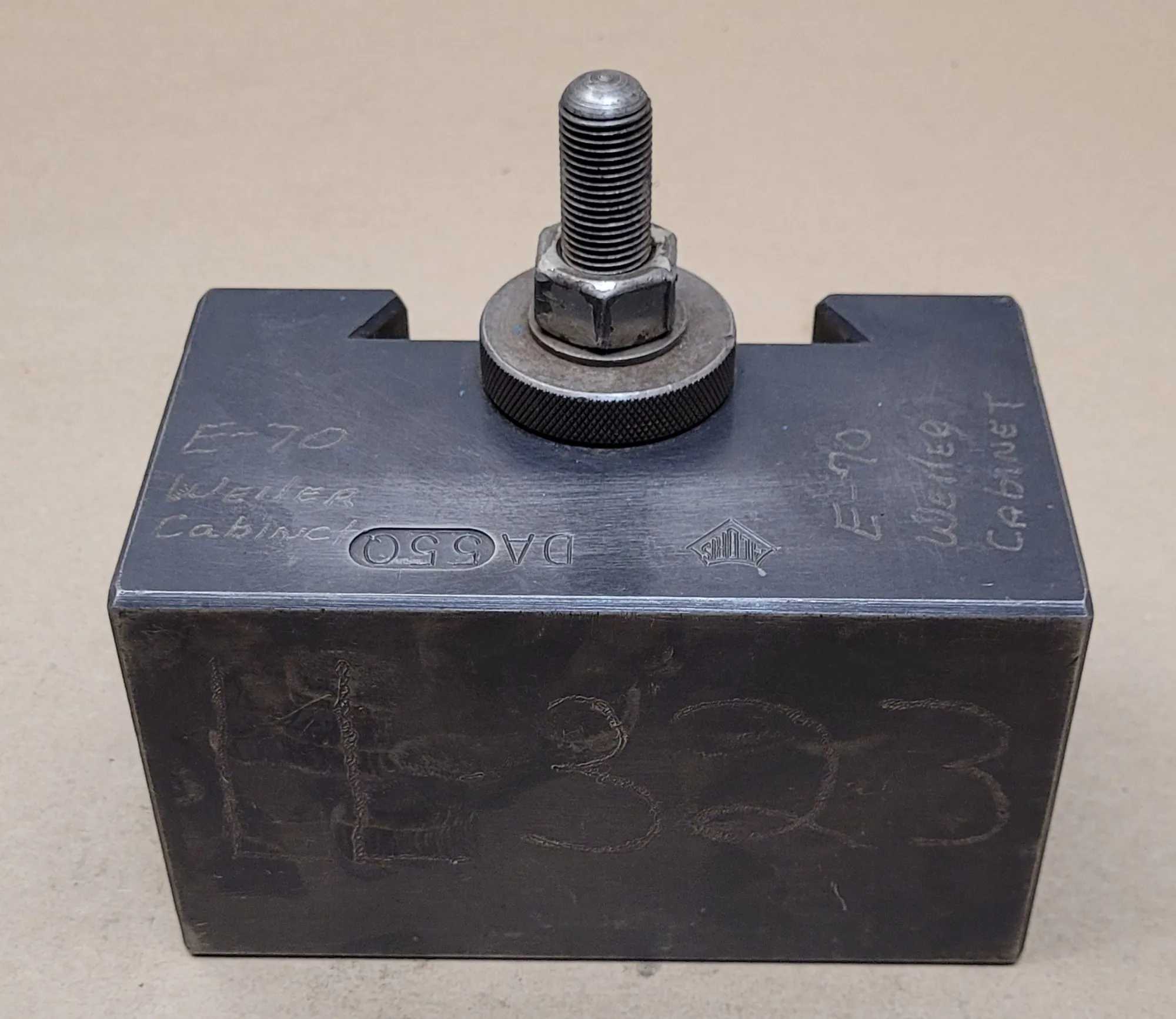 ALORIS DA 55Q MORSE TAPER HOLDER, #5 MORSE TAPER SIZE, H: 3-3/8”, W: 3-1/8”, L: 5-1/2” - MACHINING ACCESSORIES & TOOLING
