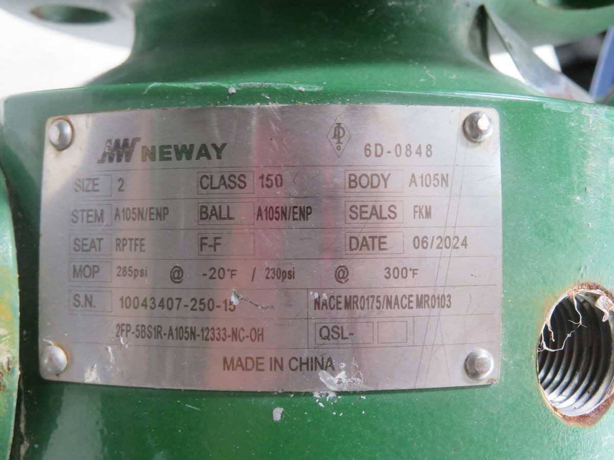NEWAY 6D-0848 INDUSTRIAL FLANGED BALL VALVE T265183 - BALL VALVE