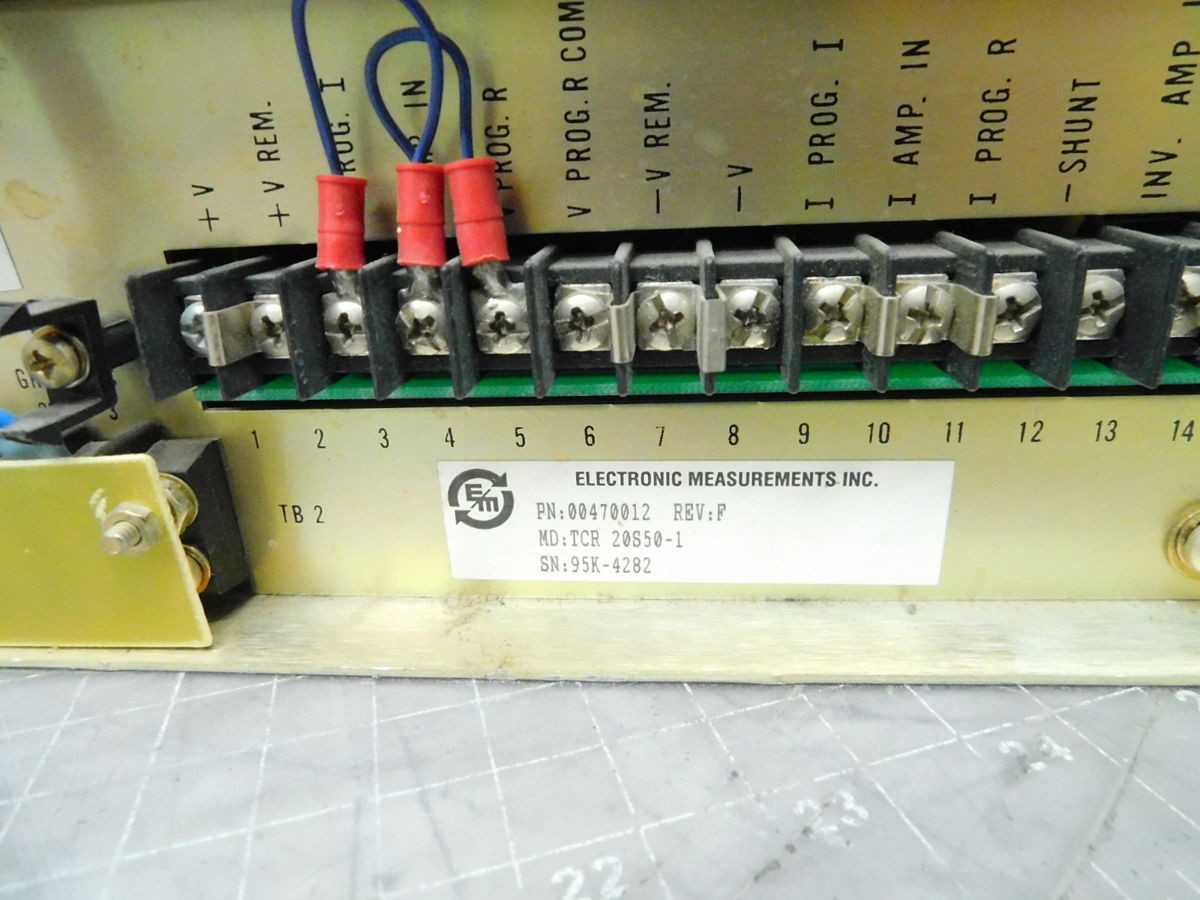 EM ELECTRONICS MEASURMENTS TCR 20S50-1 DC POWER SUPPLY 0-20V/0-50A M7021 - POWER SUPPLIES