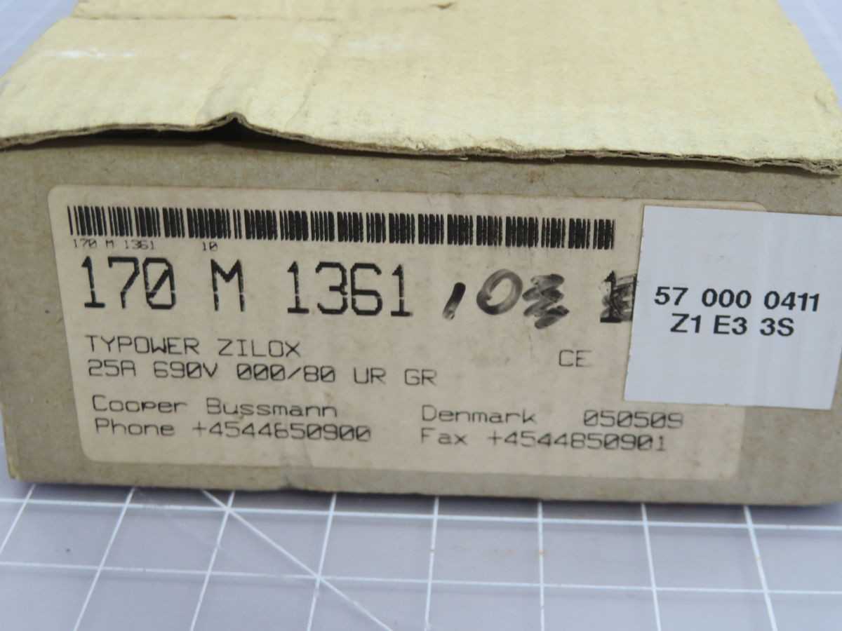 LOT OF 10 BUSSMANN 170M1361 FUSE T261233 - FUSES