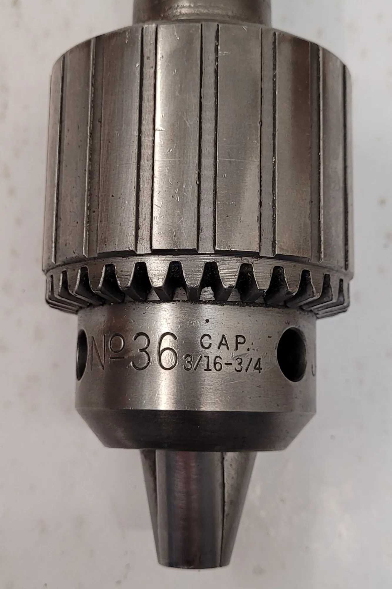 JACOBS NO 36 BALL BEARING CHUCK W/ 4MT ARBOR, 3/16-3/4IN CAPACITY - MACHINING TOOLING & PARTS