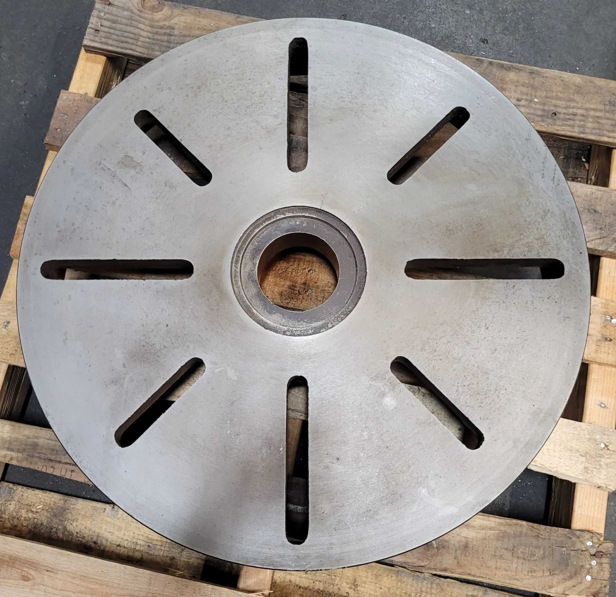 D1-8 LATHE FACE PLATE, 24" DIAMETER, 3 PINS, 3-1/2" THROUGH HOLE - MACHINING TOOLING & PARTS