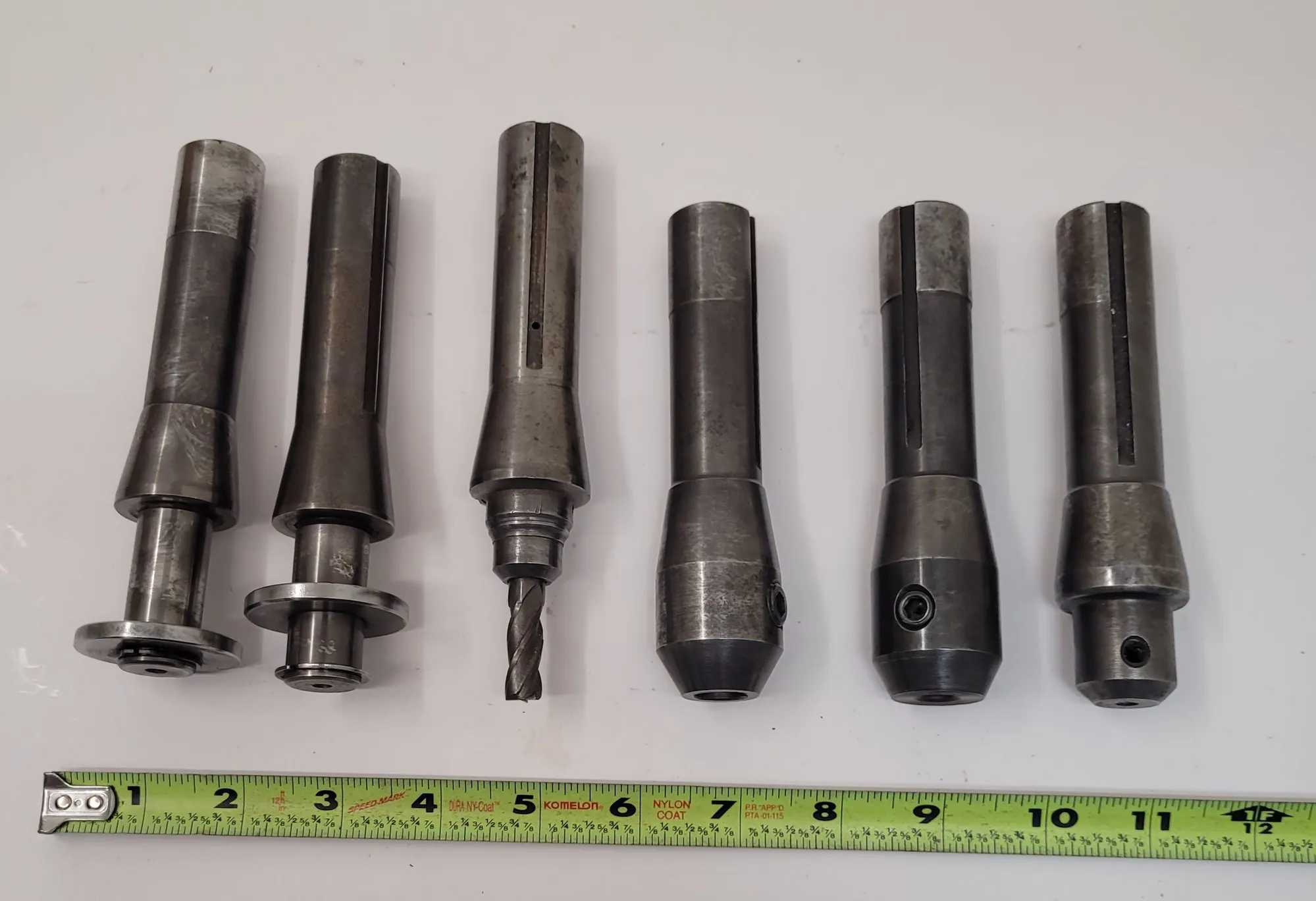 UNBRANDED R8 TOOL HOLDERS, SET OF 6, INCLUDING 1/4IN, 3/8IN, 1/2IN, AND 3/4IN SIZES. - MACHINE TOOLING