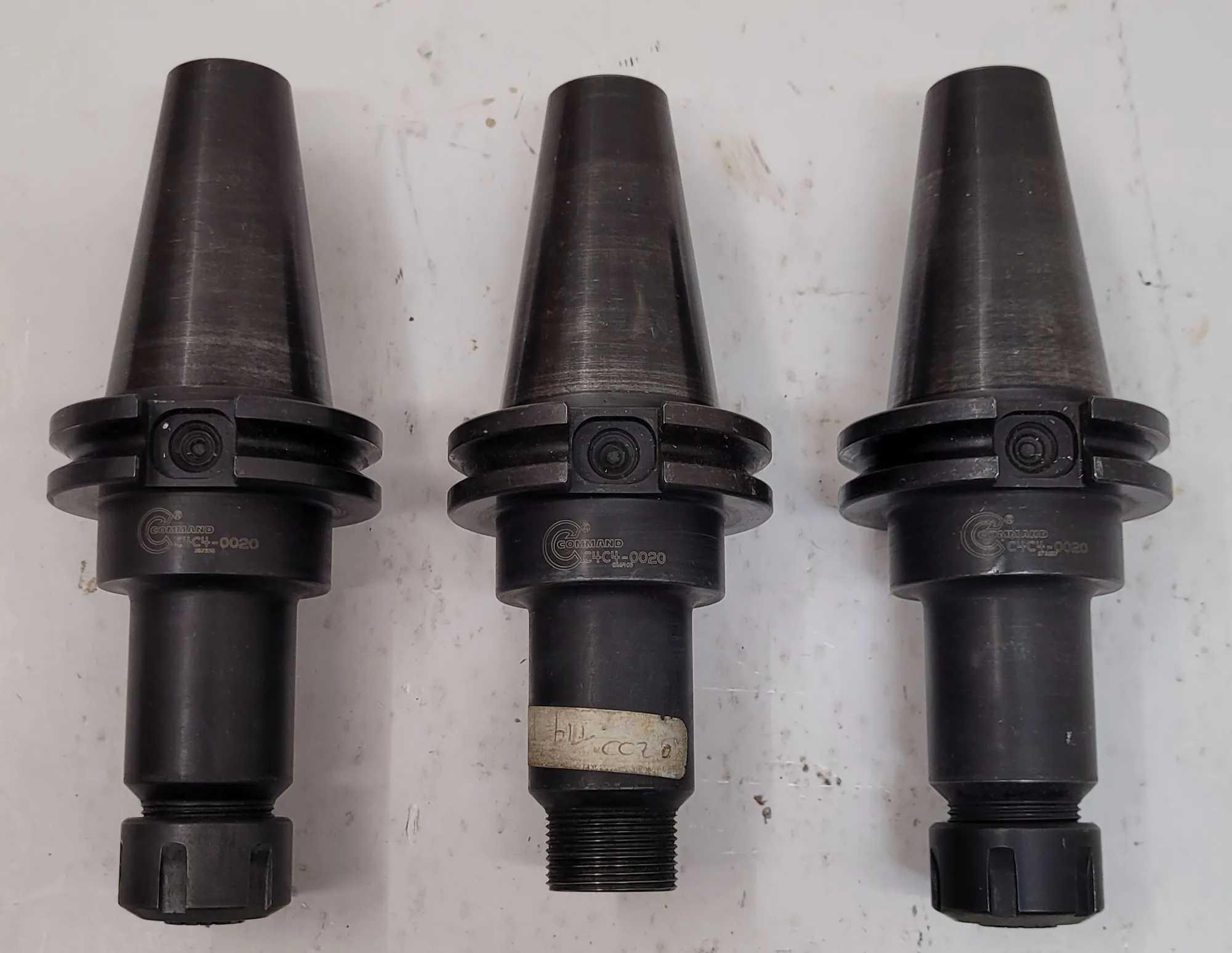 Command C4-C4-0020 CAT-40 ER-20 Collet Chucks 4" Pro, Steel, Coolant Through, Set of 3 - MACHINING ACCESSORIES & TOOLING
