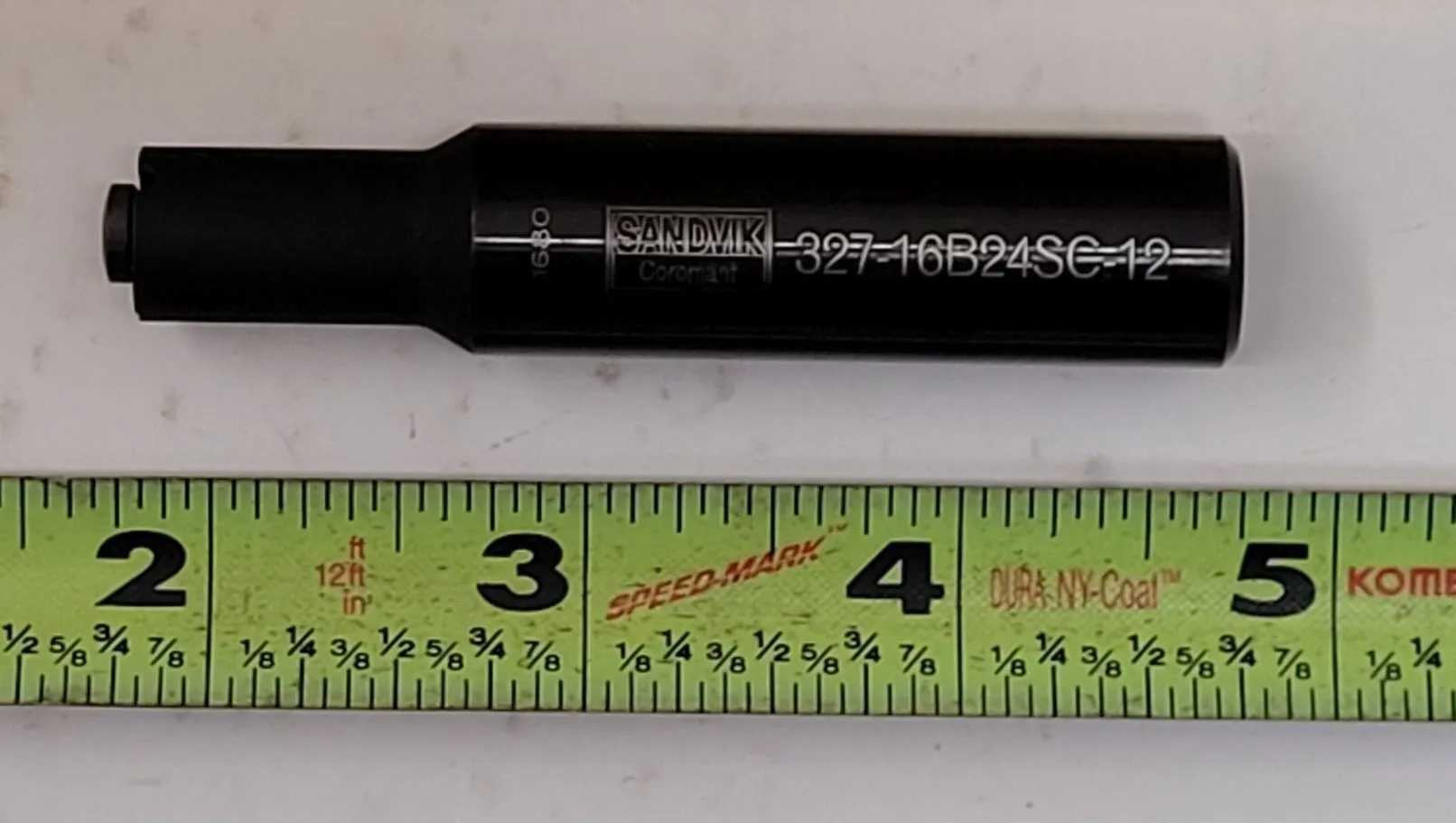 SANDVIK COROMANT ADAPTOR 327-16B24SC-12 W/ WELDON COUPLING TO COROMILL 327 - MACHINING TOOLING & PARTS