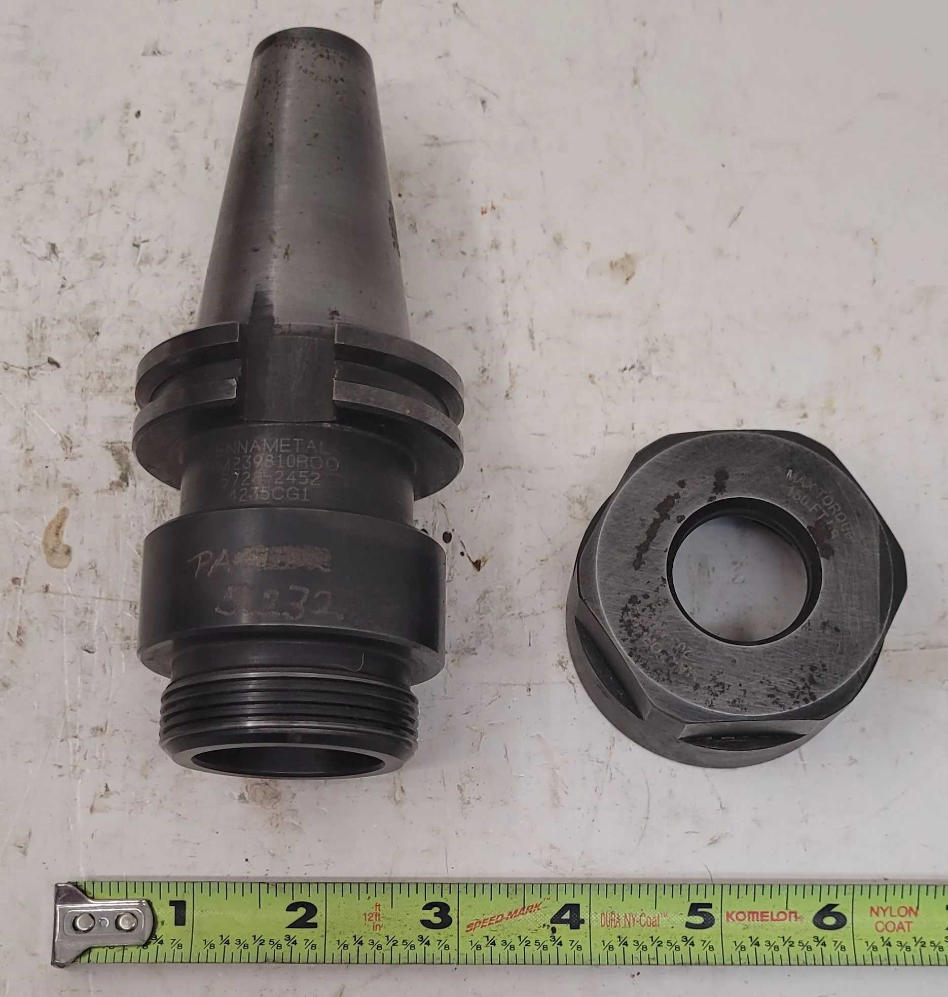 KENNAMETAL COLLET CHUCK MODEL BM239810ROO (OAL 7IN, BODY DIA 2.25IN, BORE DIA 1IN) - MACHINING TOOLING & PARTS