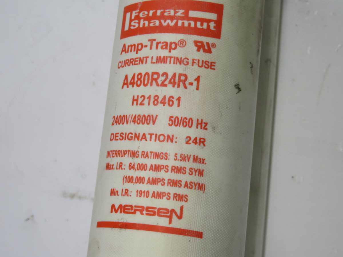 FERRAZ SHAWMUT A480R24R-1 FUSES, 4800 V VOLTAGE, 24R RATING, 63 KA INTERRUPTING RATING - FUSES
