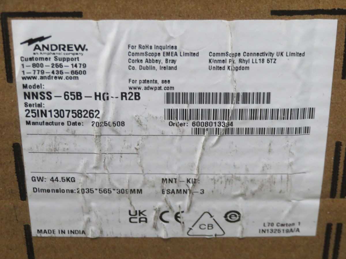 ANDREW NNSS-65B-HG-R2B 8-PORT SECTOR ANTENNA T268336 - INDUSTRIAL PARTS
