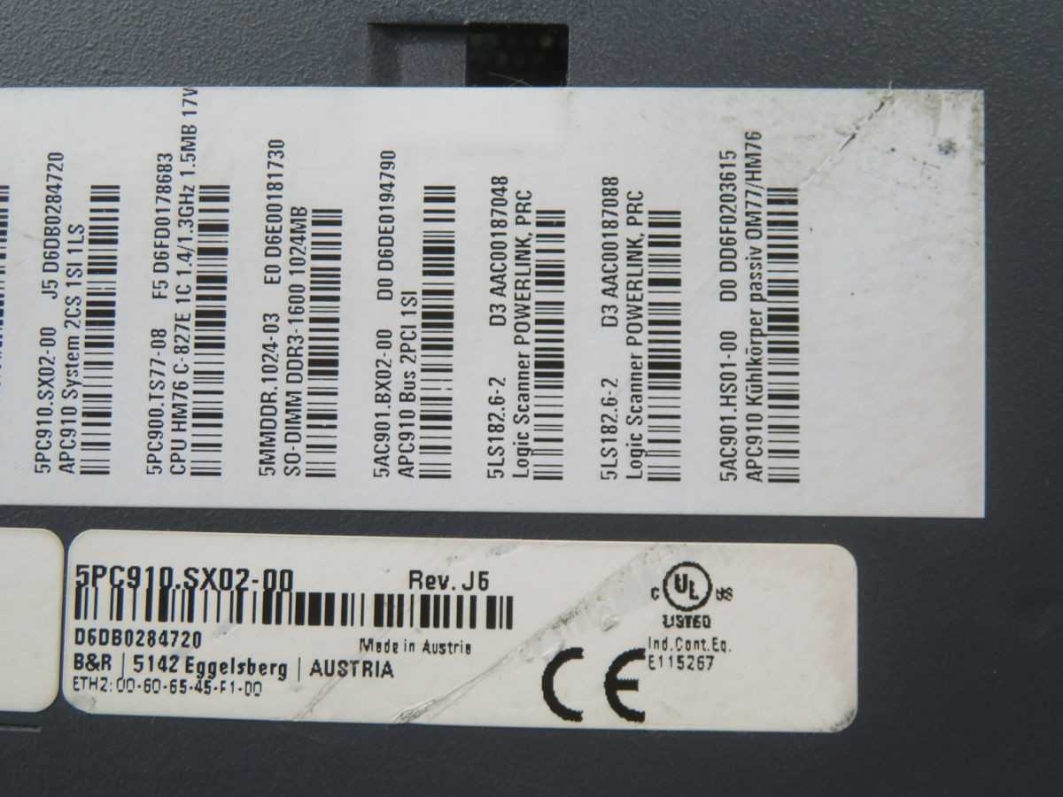 B&R 5PC910.SX02-00, CONTROLS PLCS, 2 PCI/PCIE SLOTS, 1 BUS PANEL OPT SLOT, 24 V DC POWER, WALL/PANEL MOUNT - PLC MODULES
