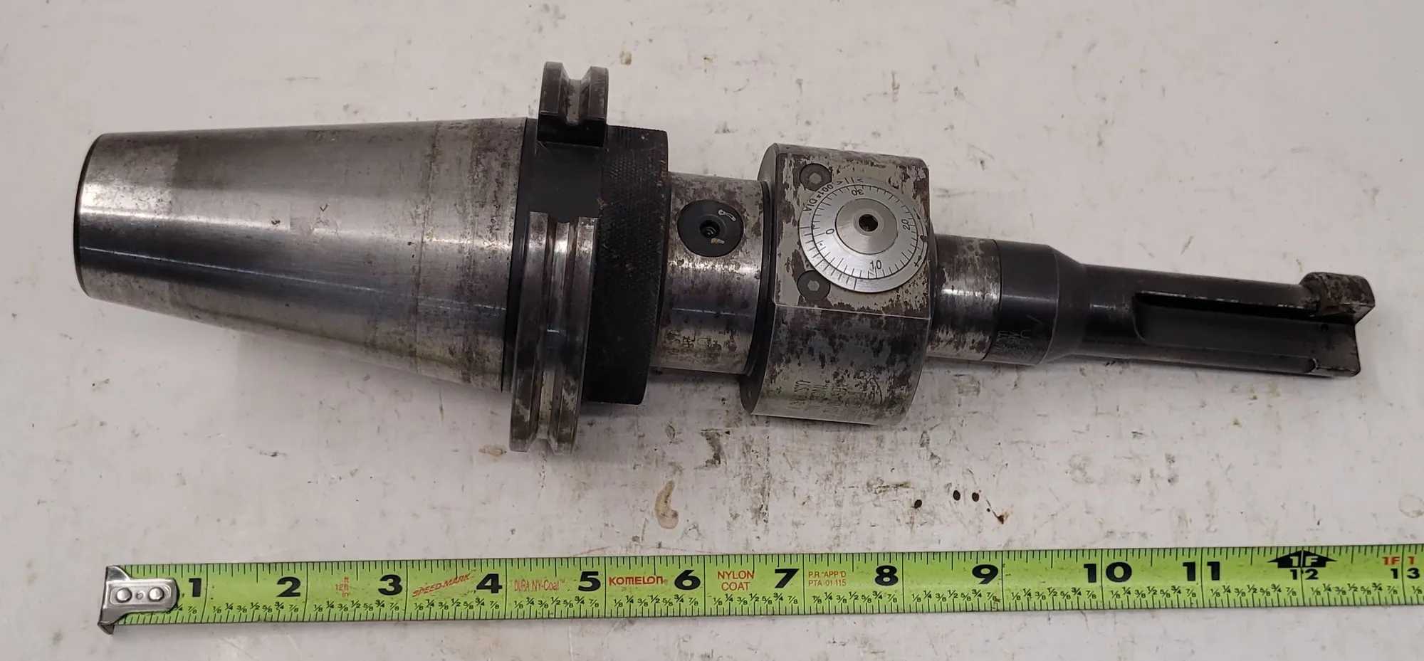 KOMET MO205201 FINE ADJUSTABLE BORING HEAD WITH CAT50 HOLDER AND UB0005360 BORING TOOL - MACHINE TOOLING