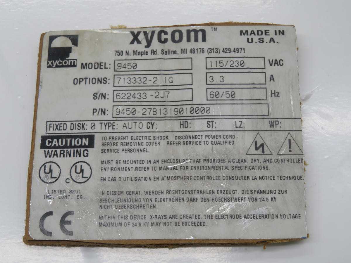 XYCOM 9450-2446616010000 CONTROL PANELS INTERFACES, 12.1" TFT LCD DISPLAY - OPERATOR CONTROLS