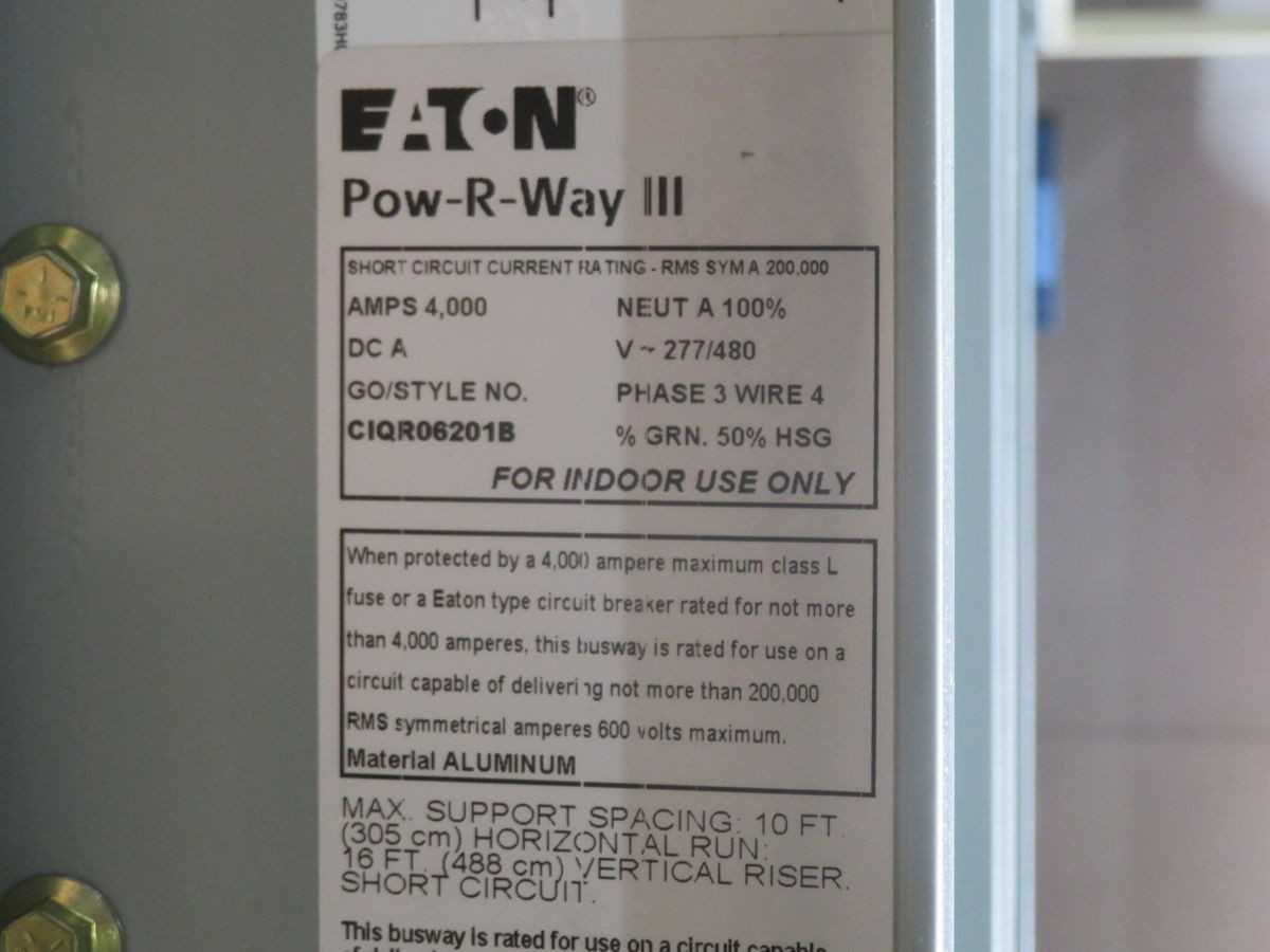 EATON CIQR06201B Disconnect Switch, 3PH 4W, 4000A Current, 600 VAC Max Voltage, Fusible - DISCONNECT SWITCHES