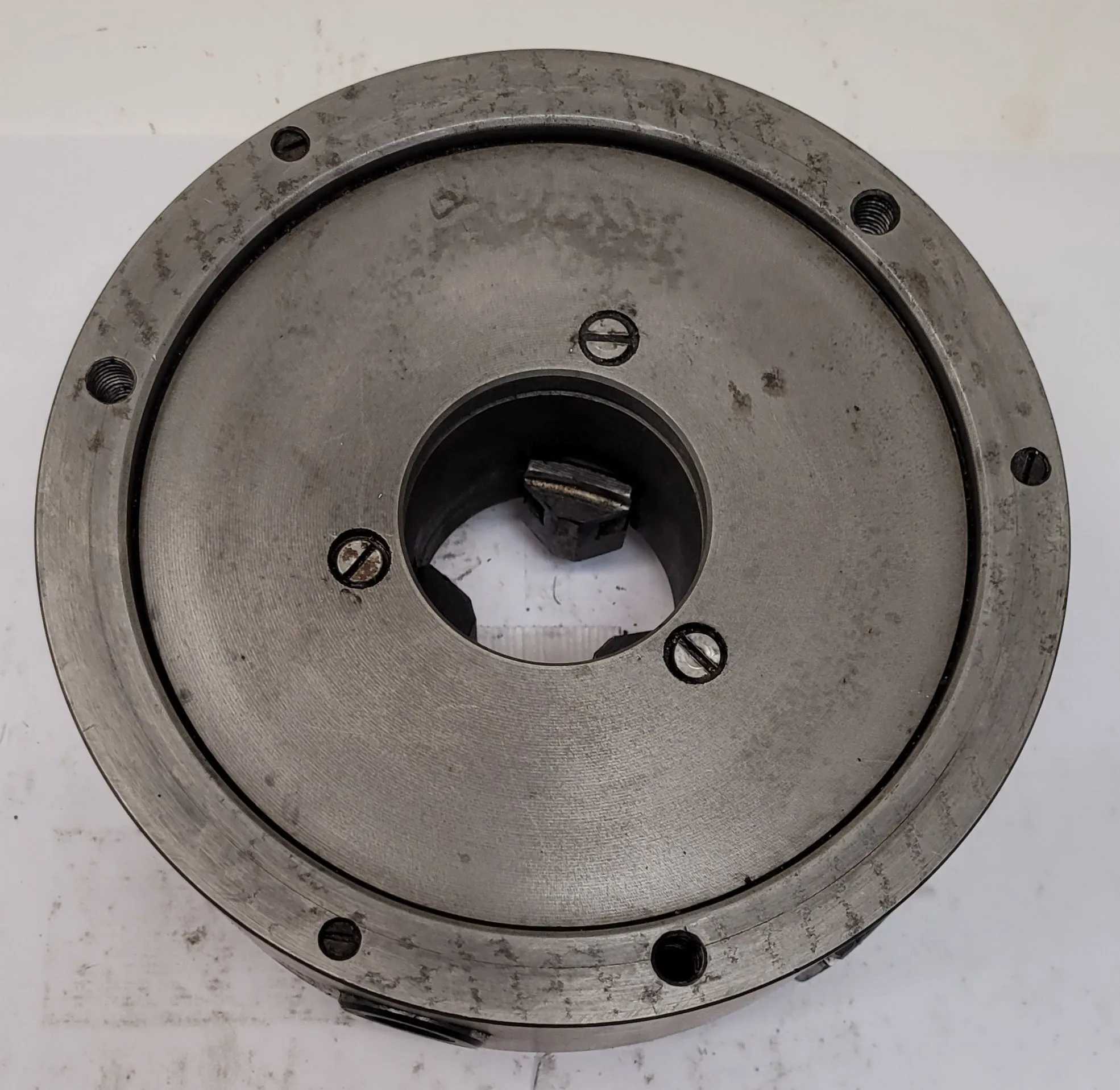 BUCK LATHE CHUCK, 8" OVERALL DIAMETER, 3 JAW, 2-1/4" CENTER HOLE - MACHINING TOOLING & PARTS
