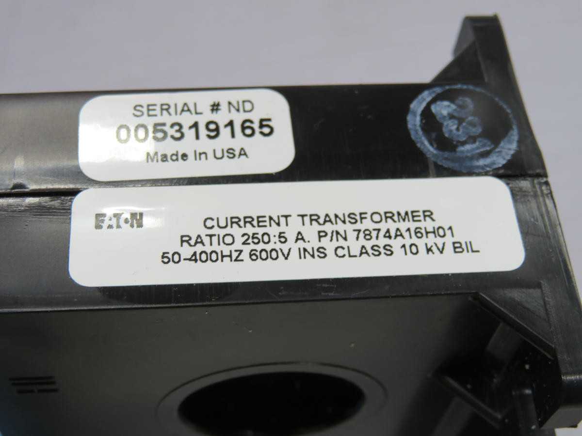 EATON 7874A16H01 CURRENT TRANSFORMER, 50-400 HZ FREQ, 600V SYSTEM VOLTAGE, 10KV INSULATION CLASS - POWER TRANSFORMERS