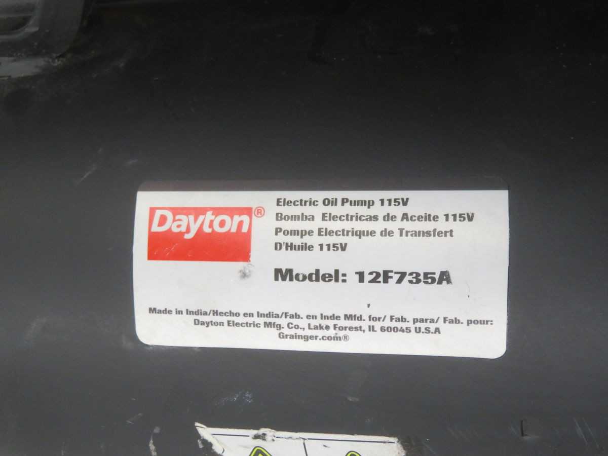 DAYTON 12F735A ELECTRIC OIL TRANSFER PUMP T266686 - PUMPS