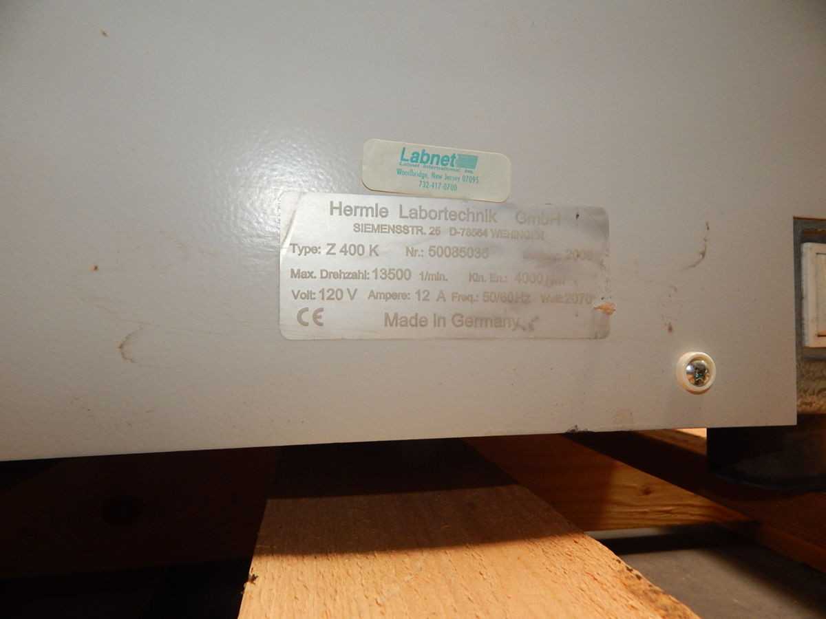 HERMLE LABORTECHNIK Z 400 K REFRIGERATED CENTRIFUGE - LAB & SCIENTIFIC