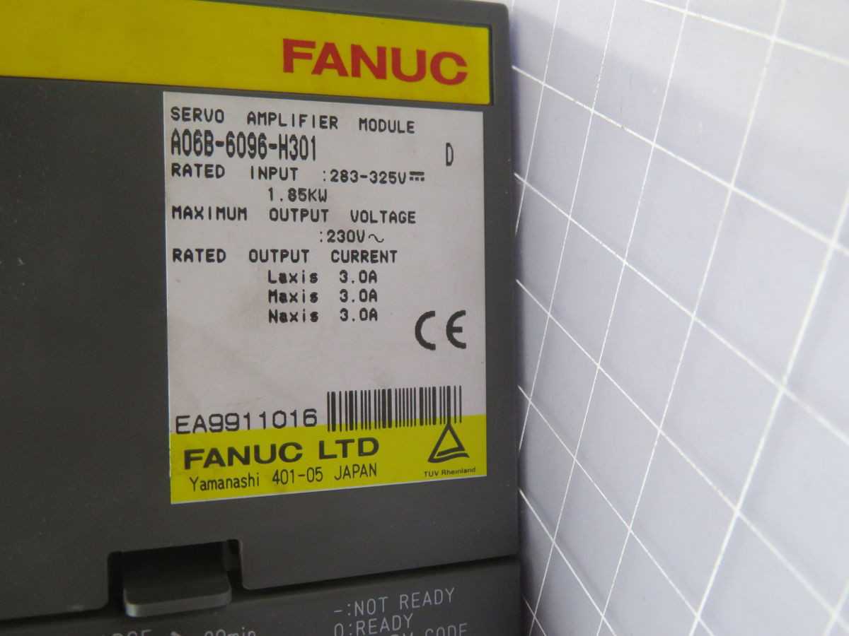 FANUC A06B-6096-H301 SERVO DRIVE, 3 AXIS, 12.5 A/AXIS, 2.3 KW/AXIS, 200-230V INPUT, FSSB INTERFACE - SERVO DRIVES