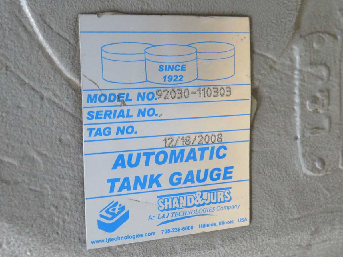 Shand & Jurs 92030-110303 Automatic Tank Gauge - INSTRUMENTATION