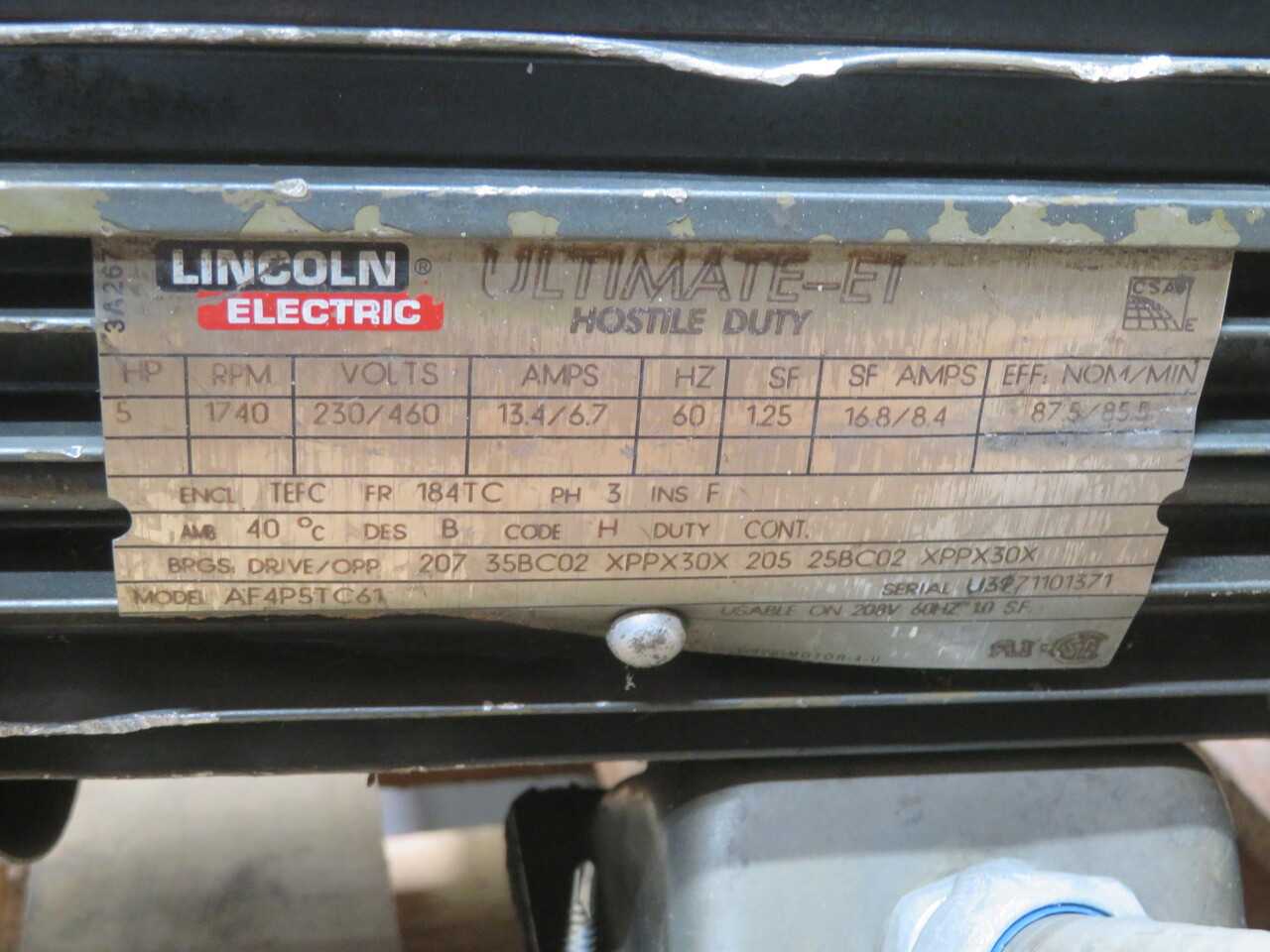 LINCOLN AF 4P5TC61 ULTIMATE-E1 MOTOR W TRANSMISSION T261632 - AC MOTOR