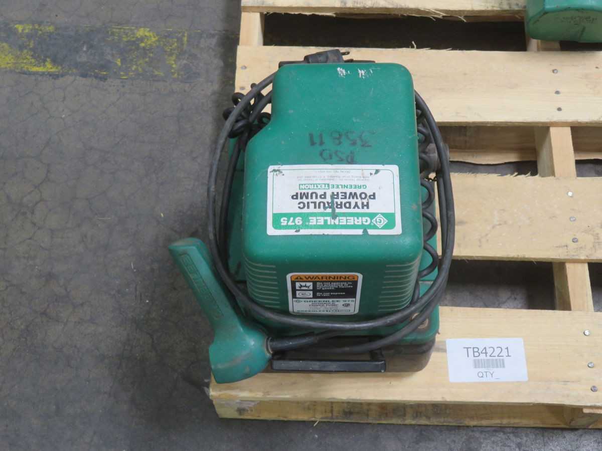 GREENLEE 975 ELECTRIC HYDRAULIC PUMP ONLY T268706 - HYDRAULIC PUMP