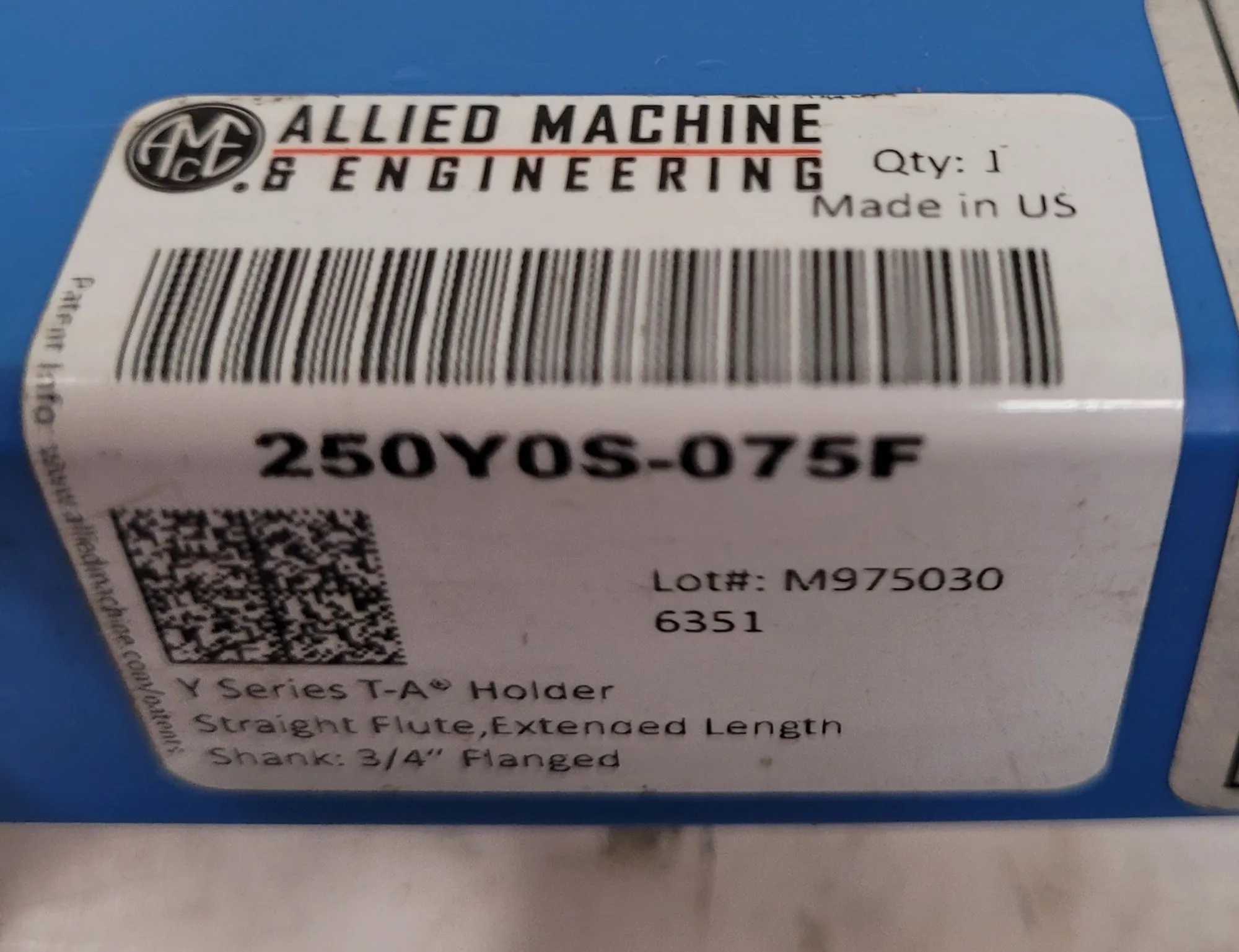 AMEC 250Y0S-075F STRAIGHT FLUTE SPADE DRILL, 3/8" TO 27/64" DIAM, 4-3/8" MAX DEPTH - MACHINING TOOLING & PARTS