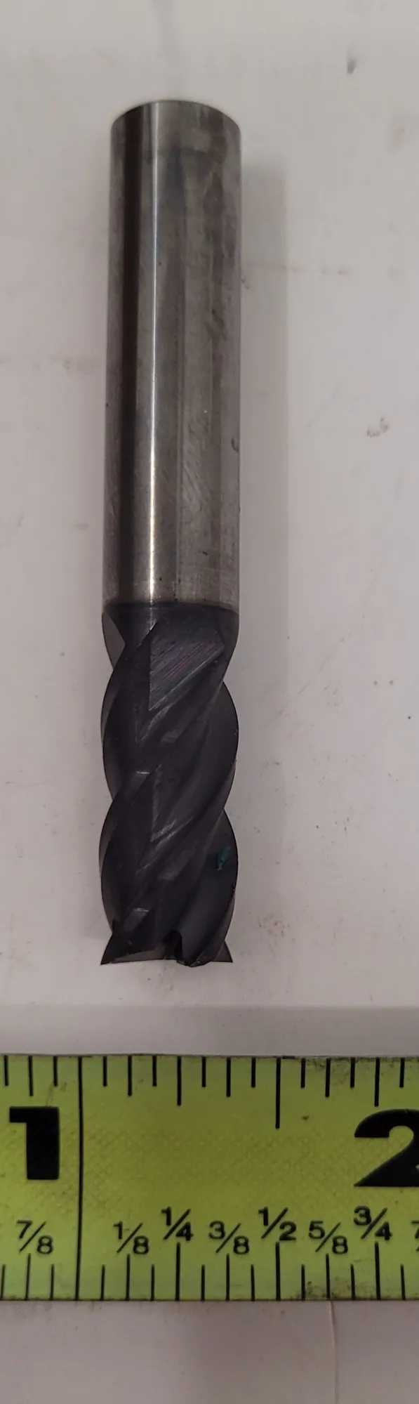 ACCUPRO 4 FLUTE CARBIDE SQUARE END MILL, .375" CUTTER DIAMETER, 2.5" OAL, TICN COATING, 20 PCS - MACHINE TOOLING