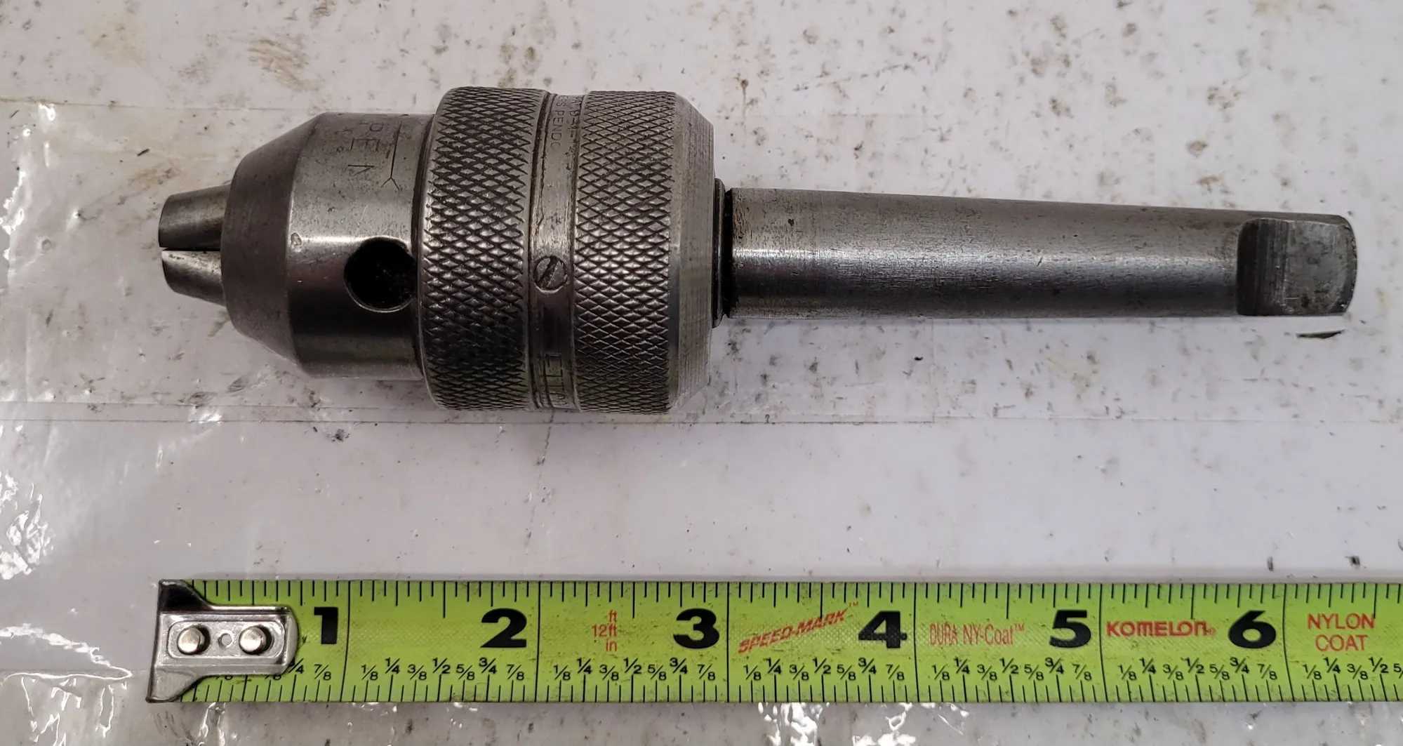 ETTCO KEYLESS DRILL CHUCK NO 2-AB, 2MT SHAFT, 6.25" OAL - MACHINING ACCESSORIES & TOOLING