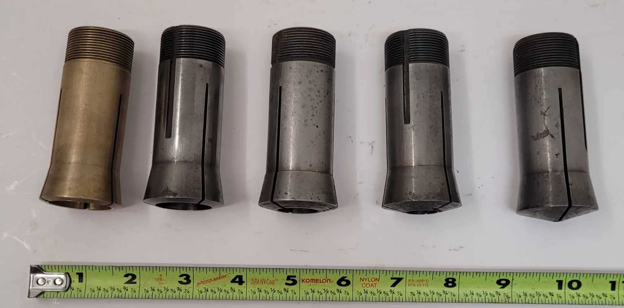 Unbranded 5 Piece Collet Set - Various Sizes (1.125in, 1in, 1/8in, 15mm, 3/4in) - MACHINING ACCESSORIES & TOOLING