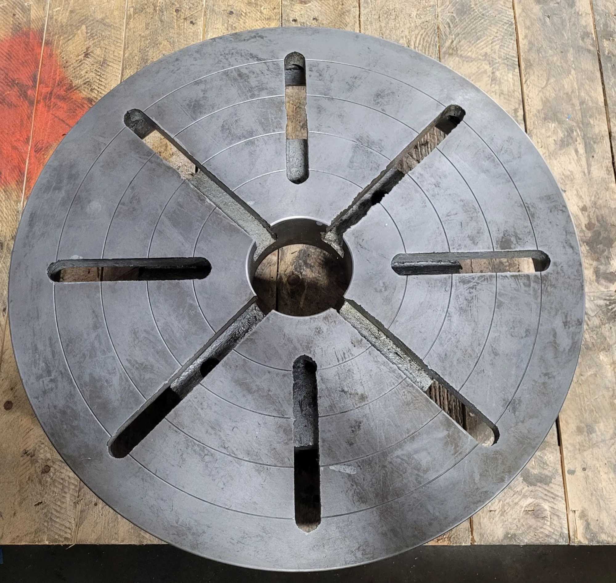 20in Slotted Lathe Face Plate W/ 3.25in Through Hole and D1-11 Camlock Mount - MACHINING ACCESSORIES & TOOLING