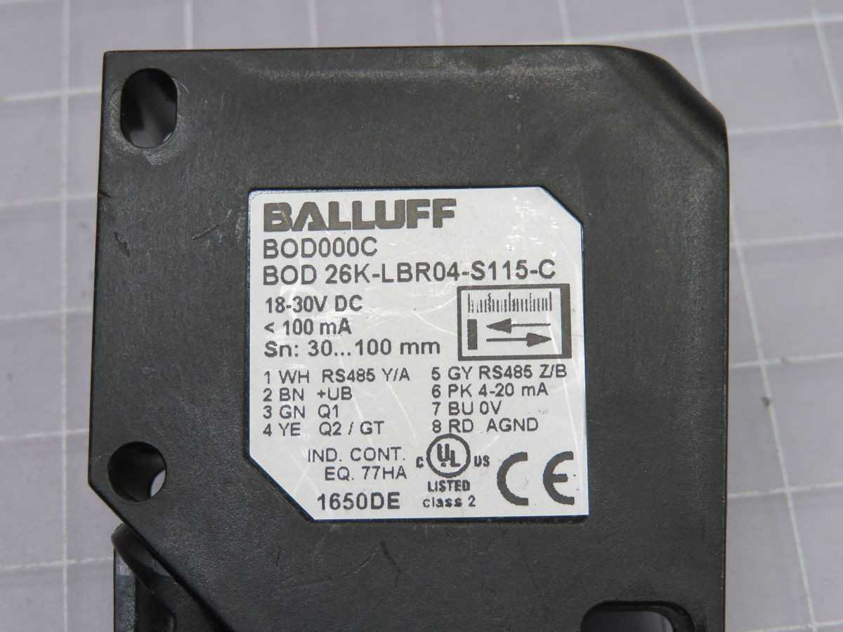Balluff BOD000C Sensors, 100 mm Range, 0.01 mm Res, 3 PNP Out, 10-30 V DC Sup, IP67 Prot - SENSORS