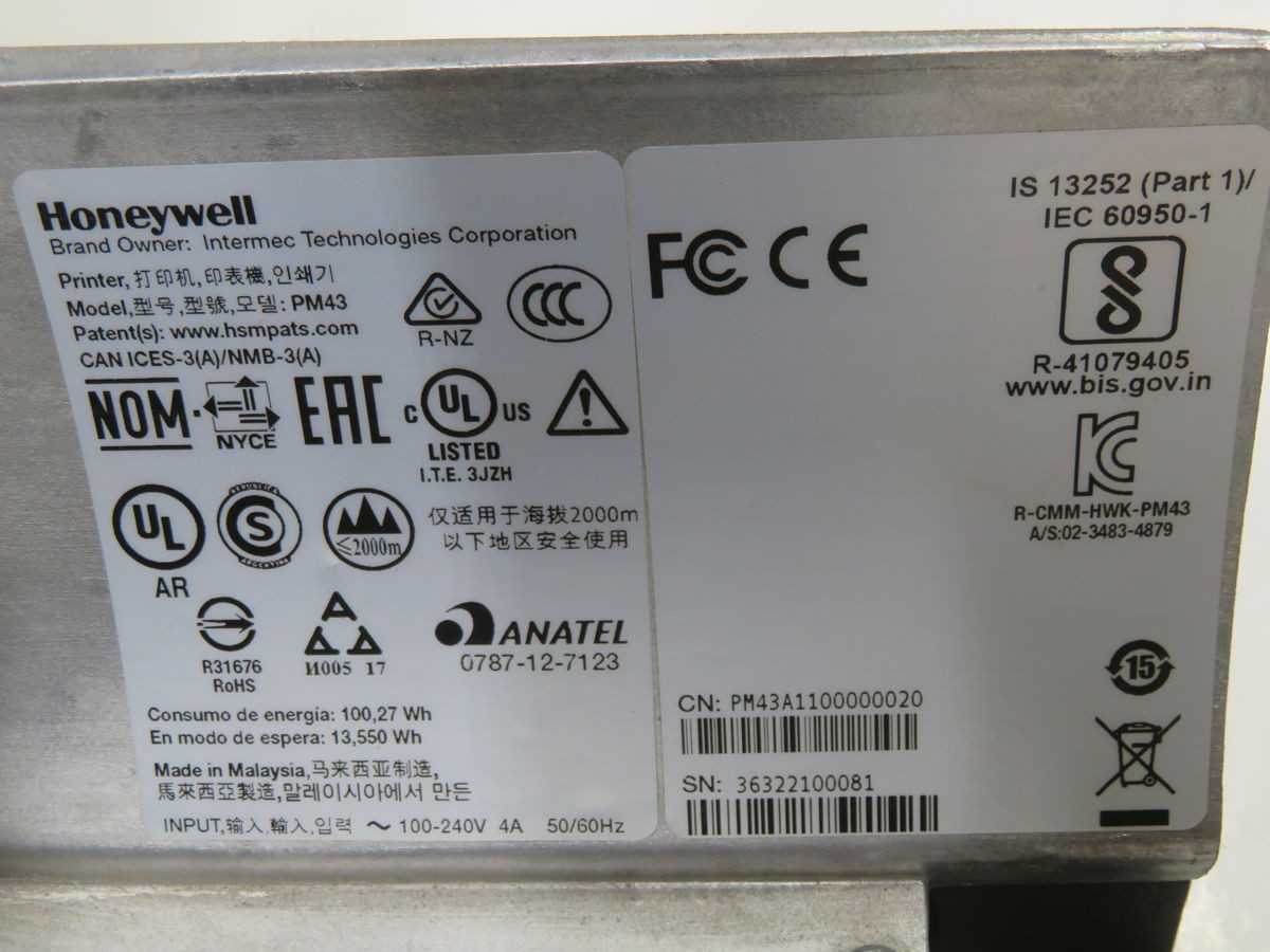 HONEYWELL PM43 INDUSTRIAL LABEL PRINTER T268519 - AUTOMATION & CONTROLS