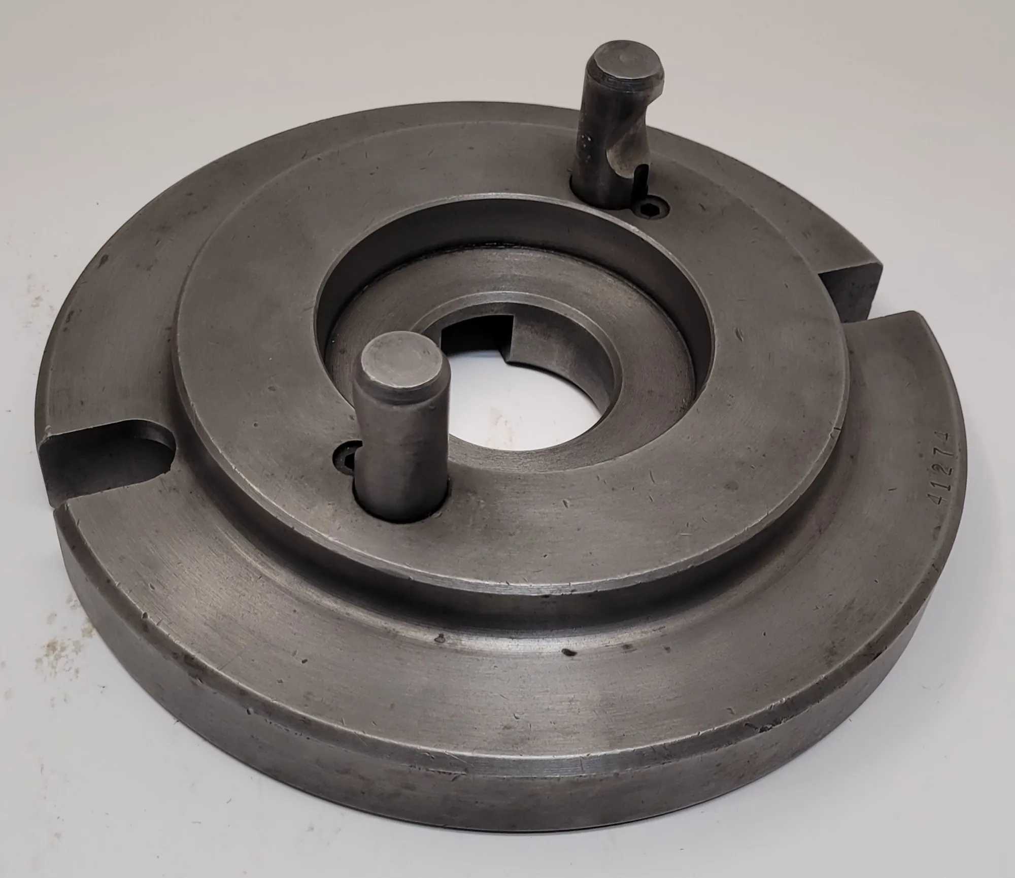 D1-6 LATHE CHUCK ADAPTER BACK PLATE, 10" DIAMETER, 2-1/4" THRU HOLE, 2 PINS - MACHINING TOOLING & PARTS
