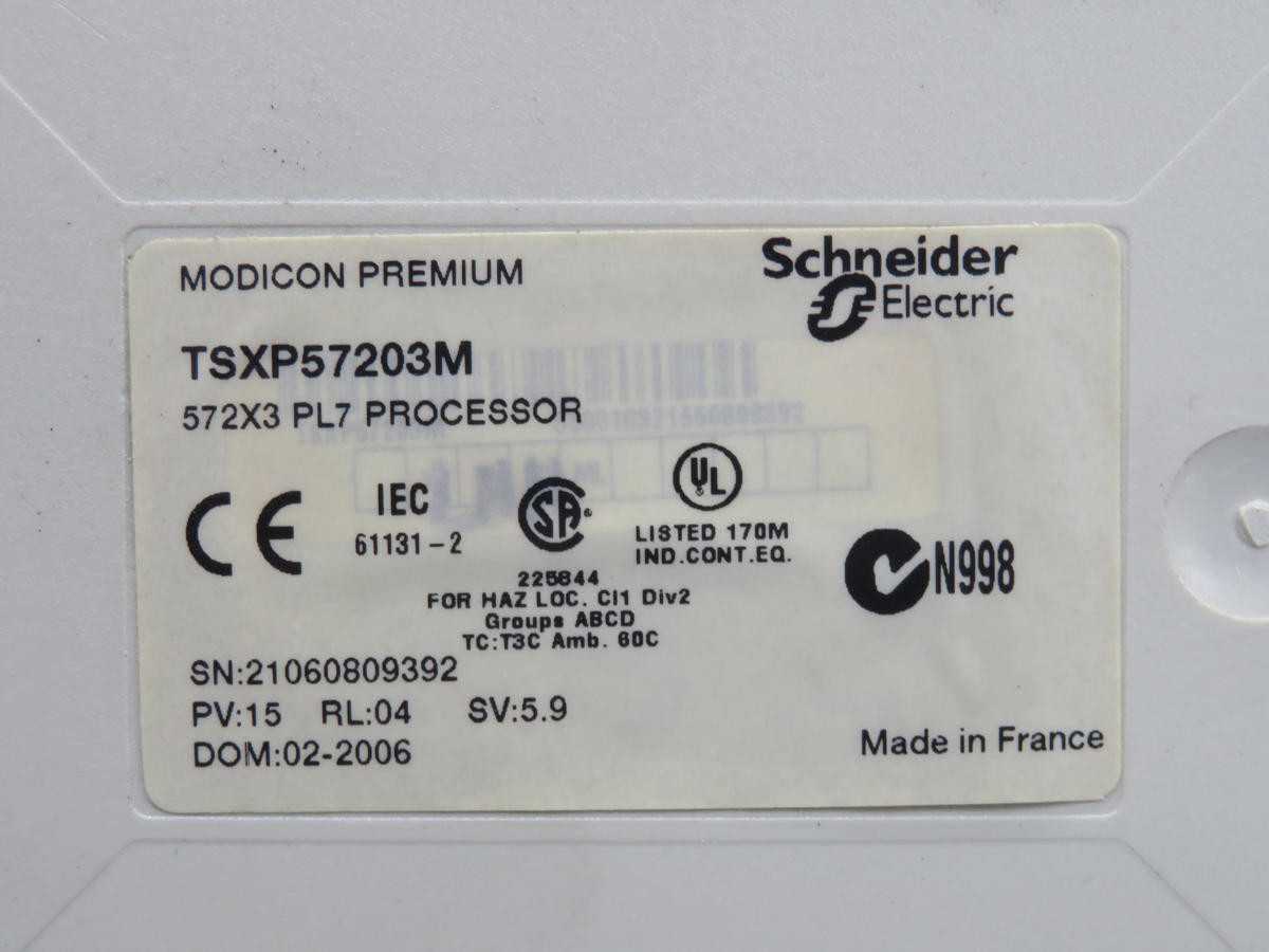 SCHNEIDER TSXP57203M CONTROLS PLCS, 192K PROG, 128K DATA, 1024D/256A I/O, 8 RACKS - PLC MODULES