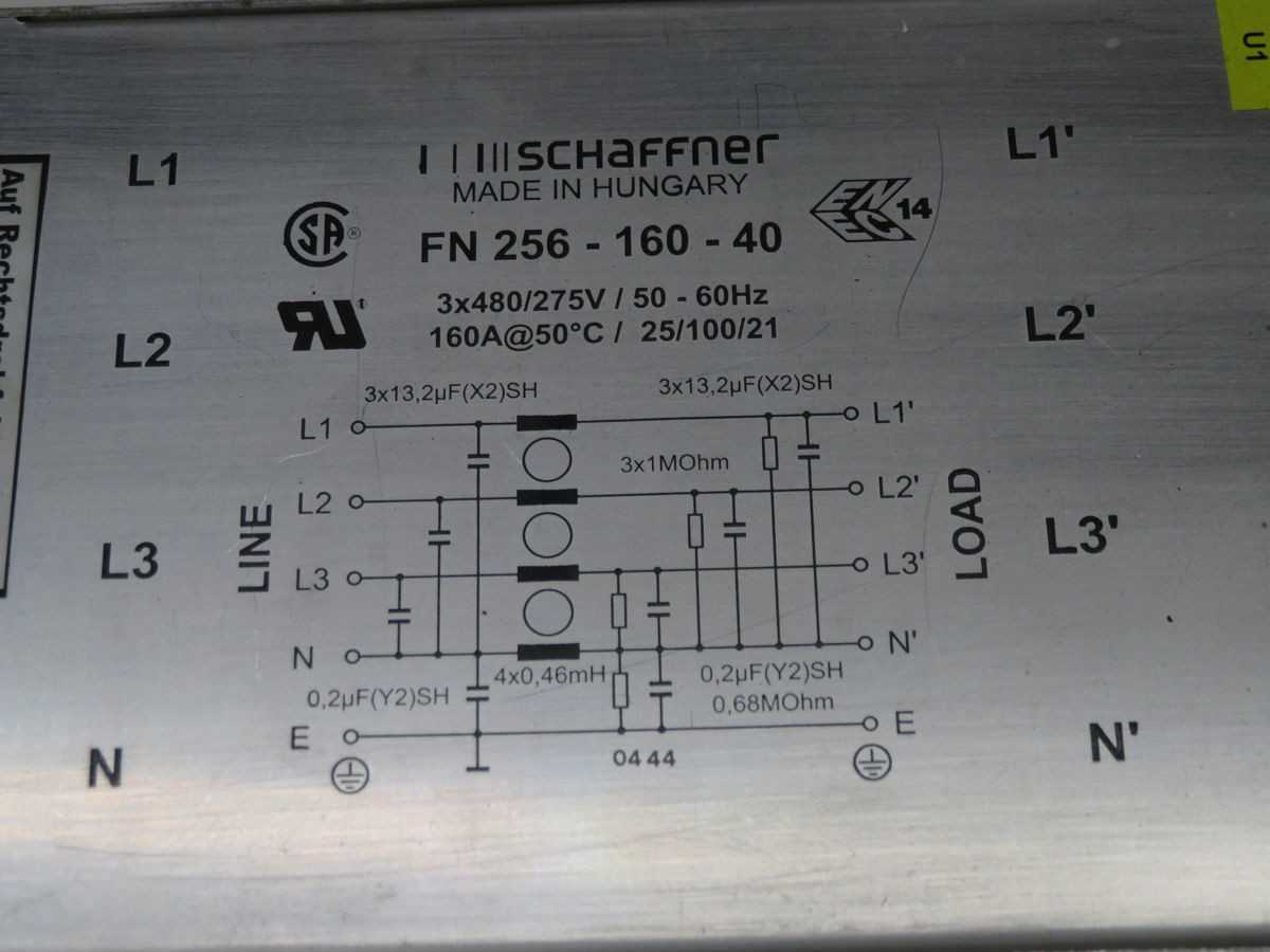 SCHAFFNER FN 256-160-40 LINE FILTER BH0593 - LINE FILTERS