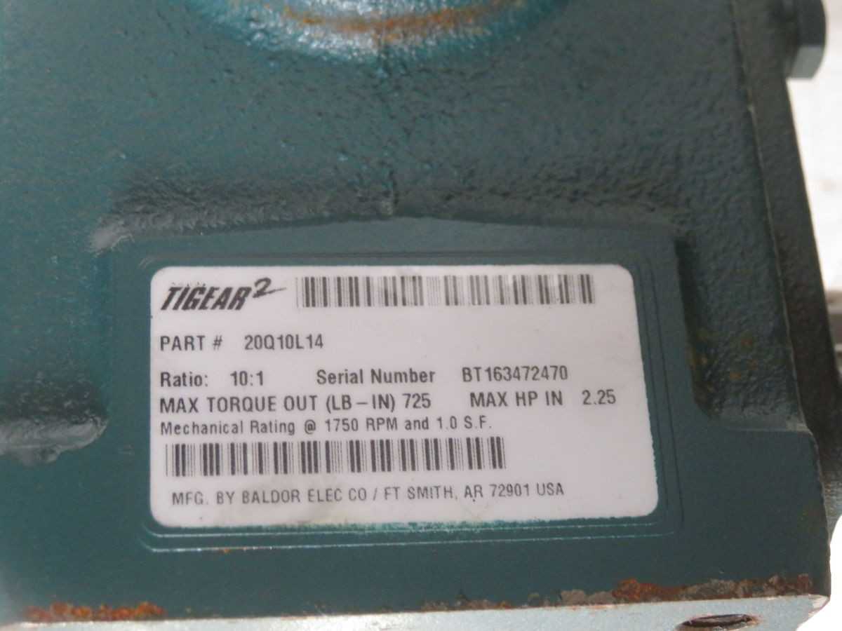 BALDOR VEUHM3554T 20Q10L14 MOTOR W TIGEAR2 T266504 - AC MOTOR