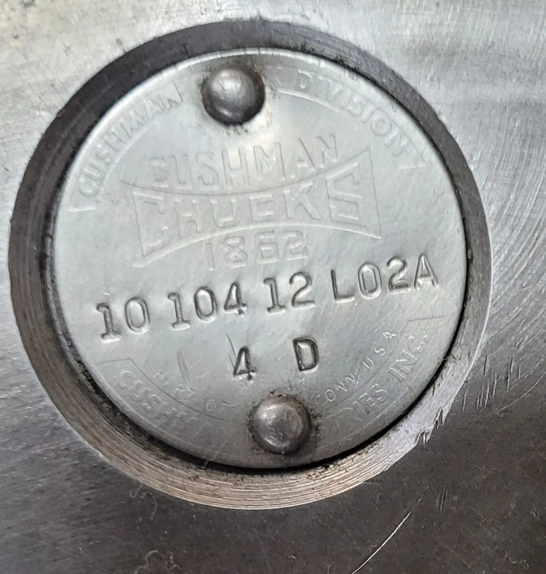 CUSHMAN 12" 3-JAW LATHE CHUCK, 3" CENTER HOLE ID, L2 MOUNT - MACHINING TOOLING & PARTS