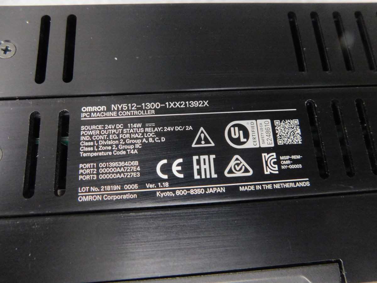 OMRON NY512-1300-1XX213192X CONTROLLER, CELERON J1900, 4GB RAM, 64GB SSD, 24 VDC - PLC MODULES