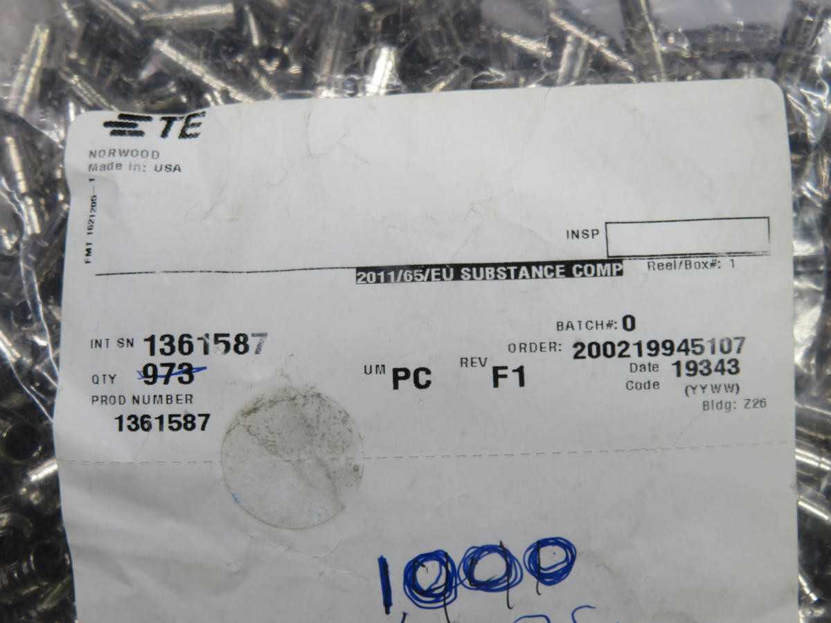 Lot of 3275 TE Connectivity 1361587 - AUTOMATION & CONTROLS