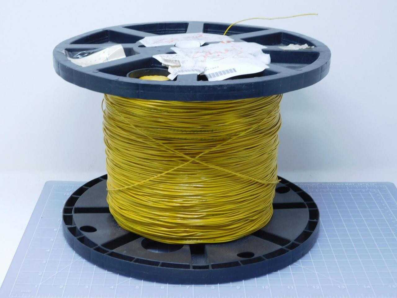 LOT OF 2000 FT NEXANS M22759/28-22-4 YELLOW HOOK-UP WIRE 22 AWG 600 V 200 °C - ELECTRICAL WIRE