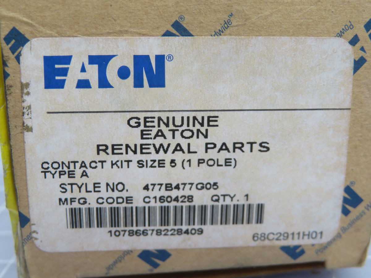 EATON 477B477G05 Contact Kit, Size 5, 1 Pole, 600V, 270A - CONTACTORS