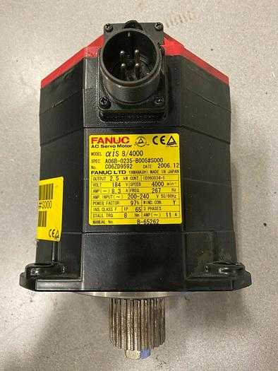 FANUC AIS 8/4000 A06B-0235-B005 AC SERVO MOTOR, 2.5 KW, 4000 RPM, 8 NM, 200-230 VAC - SERVO MOTORS